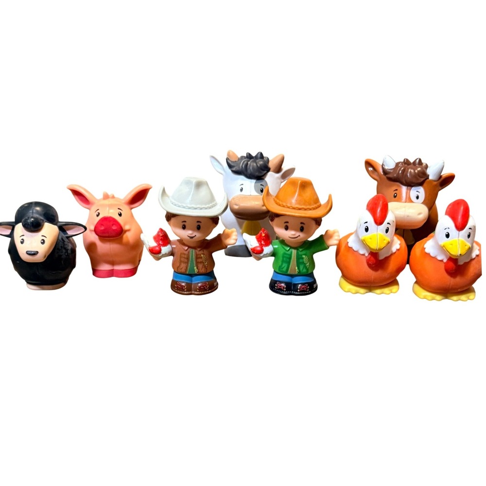 Fisher Price Little People Farm Animal w/ Farmer Figures Lot 8pc